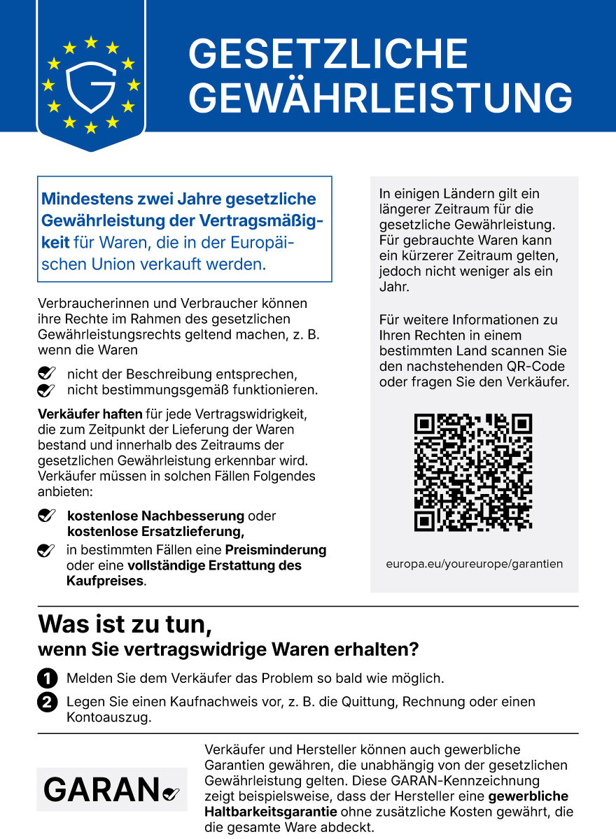 Informationen zur Gewährleistung